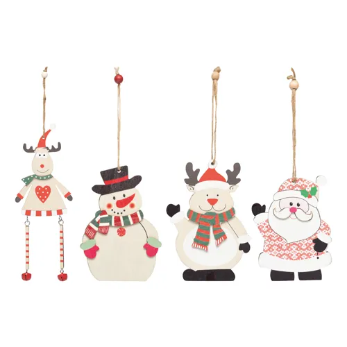 WOODEN SNOWI - ajándékkísérő, karácsonyfadísz