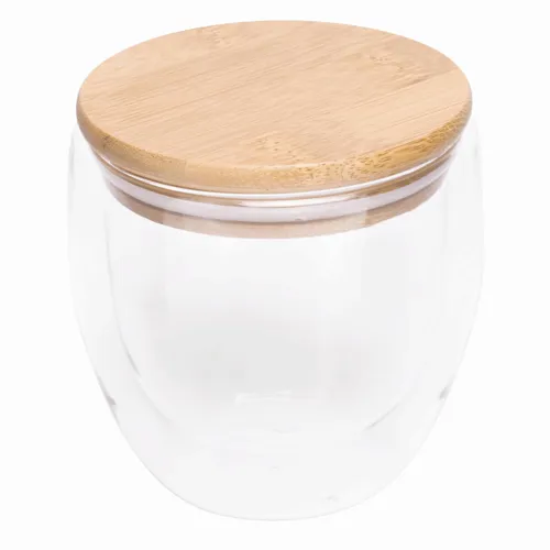BAMBOO ART S - duplafalú üvegpohár, kapacitása kb. 250 ml  