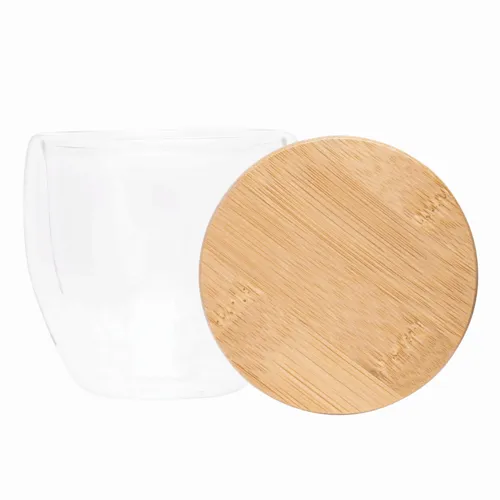 BAMBOO ART S - duplafalú üvegpohár, kapacitása kb. 250 ml  