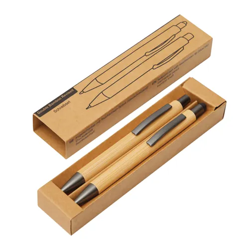 DOUBLE BAMBOO REVISED - írókészlet, toll szett  
