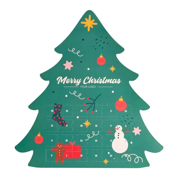 Egyedi formájú adventi naptár reklámcsoki  