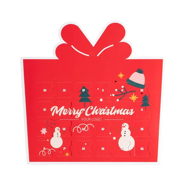 Egyedi formájú adventi naptár reklámcsoki  