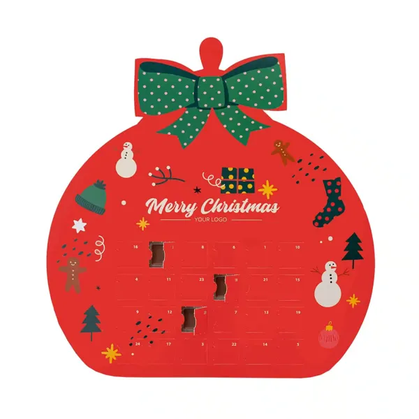 Egyedi formájú adventi naptár reklámcsoki  