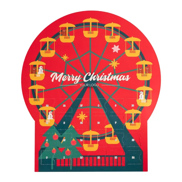 Egyedi formájú adventi naptár reklámcsoki  
