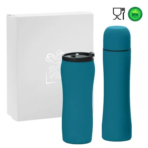KÉSZLET: HŐBORGA és THERMOS  turkiz 