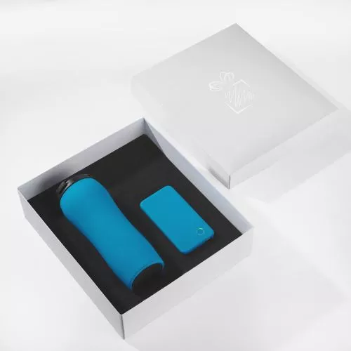 AUTÓKÉSZLET: HŐKÖRÖS 450 ML & RAY POWER BANK 4000 mAh  turkiz 