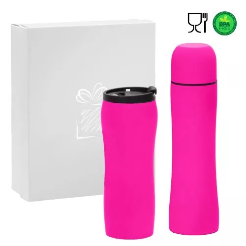 KÉSZLET: HŐBORGA és THERMOS  Rózsaszín 