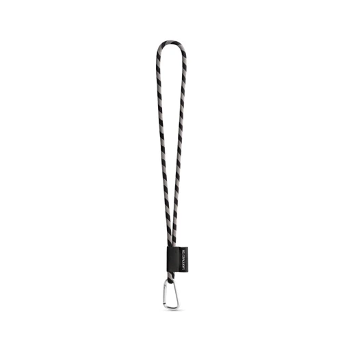 SET Lanyard NAUTIC Long (Ø 5 mm) 55 mm-es D-alakú karabinerrel 300 - Fekete 