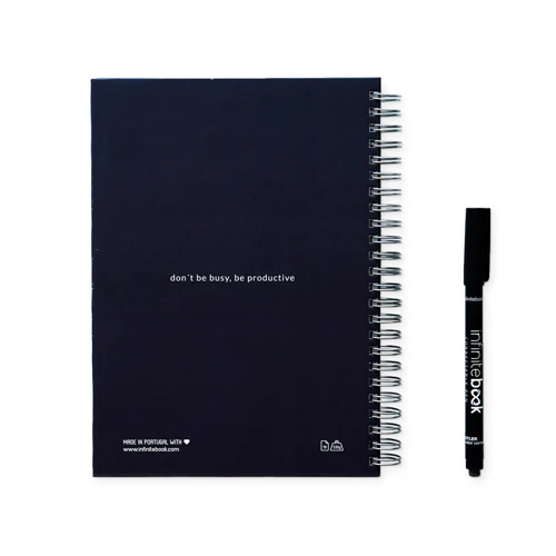 STARTER KIT INFINITE PLANNER A5. A készlet tartalmaz egy „végtelen naplót”, tisztító készletet, markert és markertartót