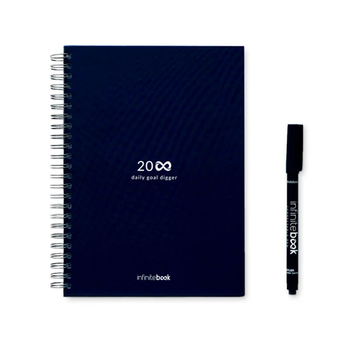 STARTER KIT INFINITE PLANNER A5. A készlet tartalmaz egy „végtelen naplót”, tisztító készletet, markert és markertartót