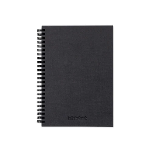 STARTER KIT INFINITEBOOK A5 PLANNER TEXTURE. Készlet, amely tartalmazza az „Infinitebook” kemény borítós könyvet, 1 tisztító készletet, 1 jelölőt és 1 golyóstoll tartót
