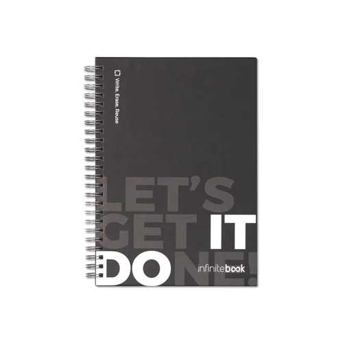 STARTER KIT INFINITEBOOK. Infinitebook" készlet keménytáblás borítóval, 1 tisztító készlettel, 1 jelölővel és 1 golyóstoll-tartóval