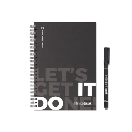 STARTER KIT INFINITEBOOK. Infinitebook" készlet keménytáblás borítóval, 1 tisztító készlettel, 1 jelölővel és 1 golyóstoll-tartóval