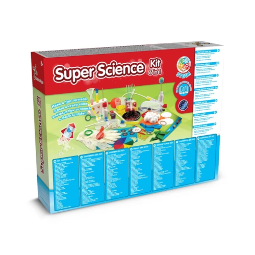 6 in 1 Super Science Kit I. Oktatási játék gyerekeknek Vegyes színek 