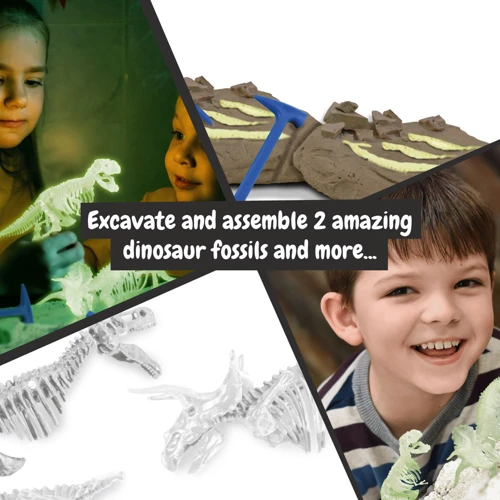 2 in 1 Fossil Excavation Kit I. Oktatási játék gyerekeknek Vegyes színek 