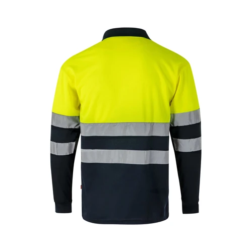VL VULCAN. Kétszínű bird-eye póló (160g/m²), hosszú ujjú, poliészterből (100%)