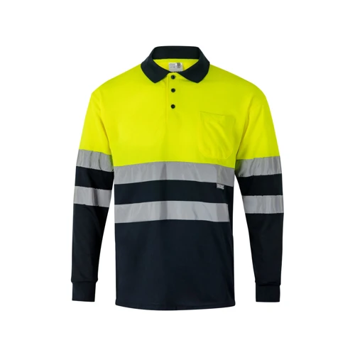 VL VULCAN. Kétszínű bird-eye póló (160g/m²), hosszú ujjú, poliészterből (100%)