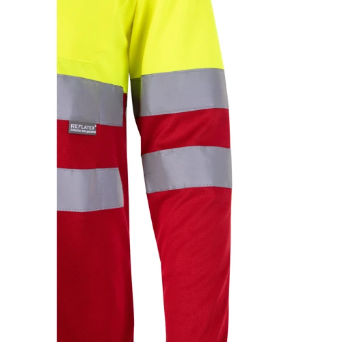 VL VULCAN. Kétszínű bird-eye póló (160g/m²), hosszú ujjú, poliészterből (100%)