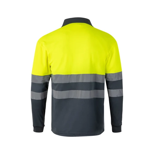 VL VULCAN. Kétszínű bird-eye póló (160g/m²), hosszú ujjú, poliészterből (100%)