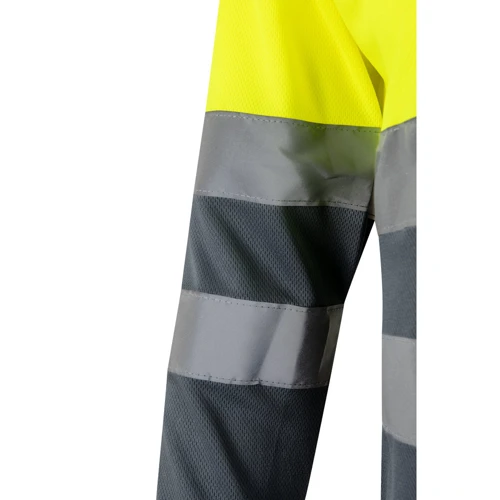 VL VULCAN. Kétszínű bird-eye póló (160g/m²), hosszú ujjú, poliészterből (100%)