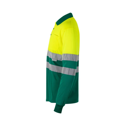 VL VULCAN. Kétszínű bird-eye póló (160g/m²), hosszú ujjú, poliészterből (100%)