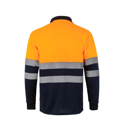 VL VULCAN. Kétszínű bird-eye póló (160g/m²), hosszú ujjú, poliészterből (100%)