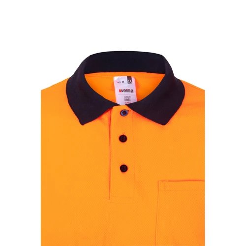 VL VULCAN. Kétszínű bird-eye póló (160g/m²), hosszú ujjú, poliészterből (100%)