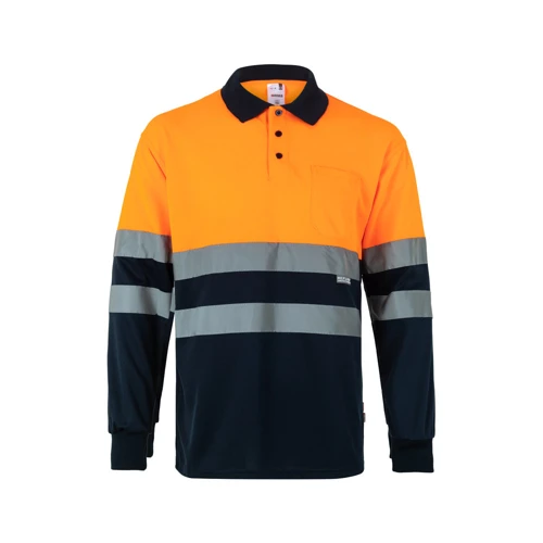 VL VULCAN. Kétszínű bird-eye póló (160g/m²), hosszú ujjú, poliészterből (100%)