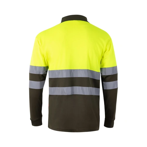 VL VULCAN. Kétszínű bird-eye póló (160g/m²), hosszú ujjú, poliészterből (100%)