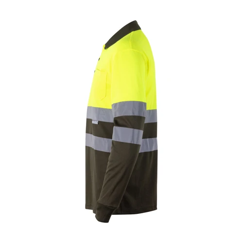 VL VULCAN. Kétszínű bird-eye póló (160g/m²), hosszú ujjú, poliészterből (100%)