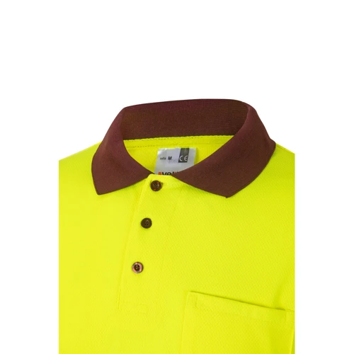 VL VULCAN. Kétszínű bird-eye póló (160g/m²), hosszú ujjú, poliészterből (100%)