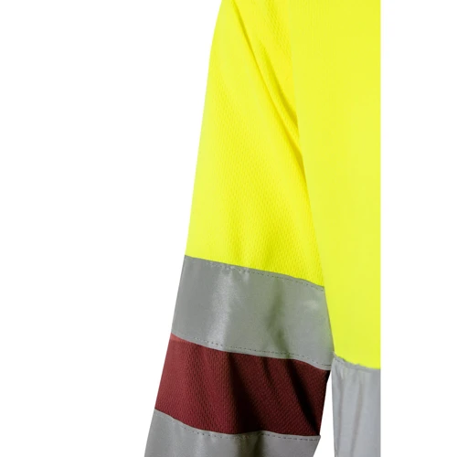 VL VULCAN. Kétszínű bird-eye póló (160g/m²), hosszú ujjú, poliészterből (100%)