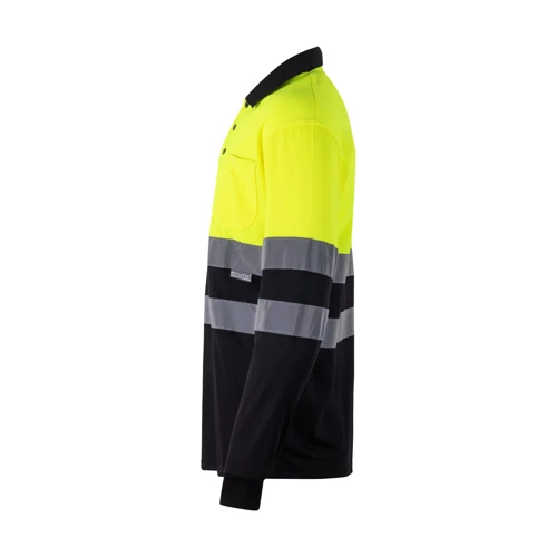 VL VULCAN LARGE. Kétszínű, bird-eye pólóing (160g/m²) hosszú ujjal, poliészterből (100%)