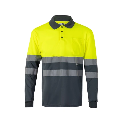 VL VULCAN LARGE. Kétszínű, bird-eye pólóing (160g/m²) hosszú ujjal, poliészterből (100%)