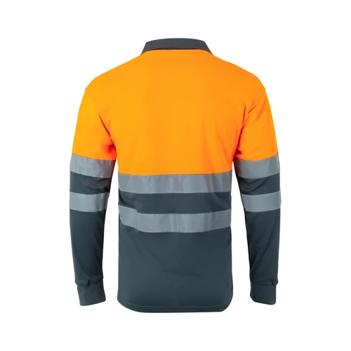 VL VULCAN LARGE. Kétszínű, bird-eye pólóing (160g/m²) hosszú ujjal, poliészterből (100%)