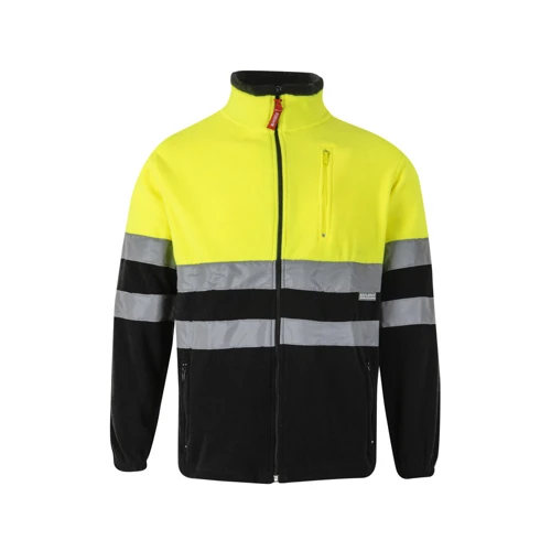 VL EROS. Kétszínű gyapjú kabát (280g/m²), poliészterből (100%) Fekete Sárga 