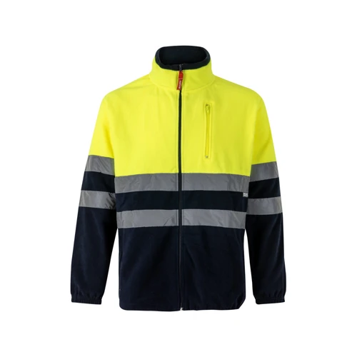 VL EROS. Kétszínű gyapjú kabát (280g/m²), poliészterből (100%) Fekete Sárga 