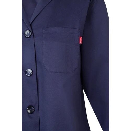 VL RAMA. Hosszú ujjú bordázott szövet konyhaköpeny (175g/m²), pamut twill (35%) és poliészter (65%)