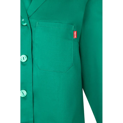 VL RAMA. Hosszú ujjú bordázott szövet konyhaköpeny (175g/m²), pamut twill (35%) és poliészter (65%)