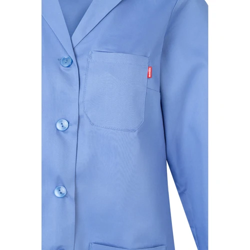 VL RAMA. Hosszú ujjú bordázott szövet konyhaköpeny (175g/m²), pamut twill (35%) és poliészter (65%)