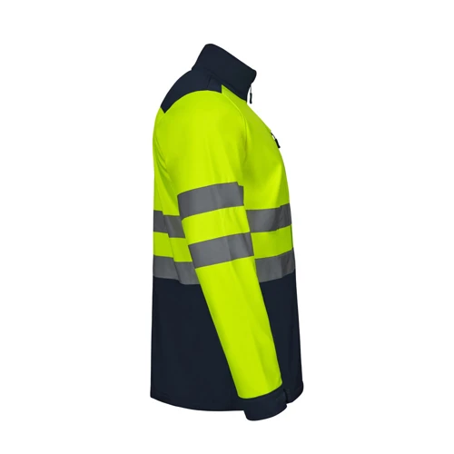 VL HESTIA. Kéttónusú soft shell dzseki (280g/m²), poliészterből (96%) és elasztánból (4%) Kék Sárga 