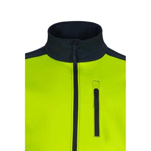 VL HESTIA. Kéttónusú soft shell dzseki (280g/m²), poliészterből (96%) és elasztánból (4%) Kék Sárga 