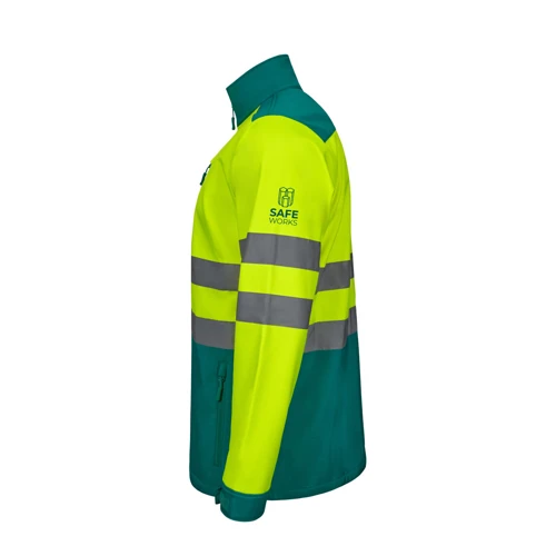 VL HESTIA. Kéttónusú soft shell dzseki (280g/m²), poliészterből (96%) és elasztánból (4%) Kék Sárga 