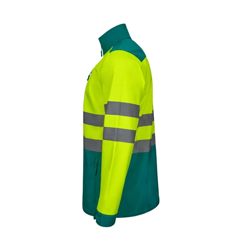 VL HESTIA. Kéttónusú soft shell dzseki (280g/m²), poliészterből (96%) és elasztánból (4%) Kék Sárga 