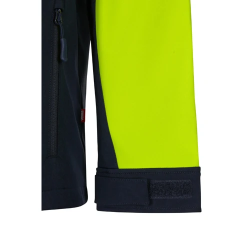 VL HESTIA LARGE. Kéttónusú soft shell kabát (280g/m²), gyapjú béléssel és TPU membránnal, poliészterből (96%) és elasztánból (4%) Kék Sárga 