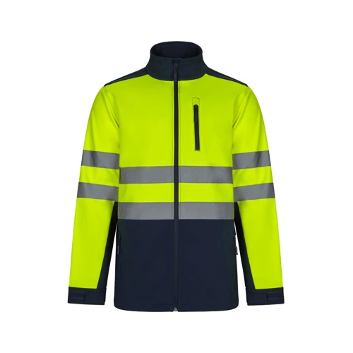 VL HESTIA LARGE. Kéttónusú soft shell kabát (280g/m²), gyapjú béléssel és TPU membránnal, poliészterből (96%) és elasztánból (4%) Kék Sárga 