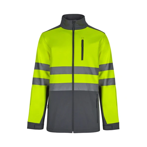 VL HESTIA LARGE. Kéttónusú soft shell kabát (280g/m²), gyapjú béléssel és TPU membránnal, poliészterből (96%) és elasztánból (4%) Kék Sárga 