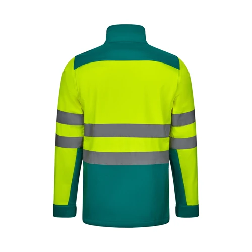 VL HESTIA LARGE. Kéttónusú soft shell kabát (280g/m²), gyapjú béléssel és TPU membránnal, poliészterből (96%) és elasztánból (4%) Kék Sárga 