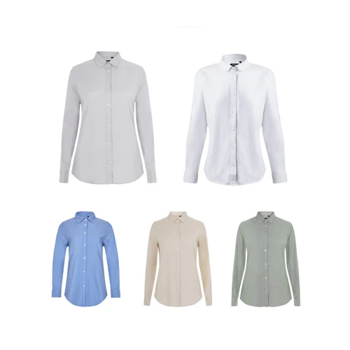 VL PRITHVI WOMEN. Oxford ing (180 g/m²) nőknek, pamutból (50%), poliészterből (45%) és elasztánból (5%) készült