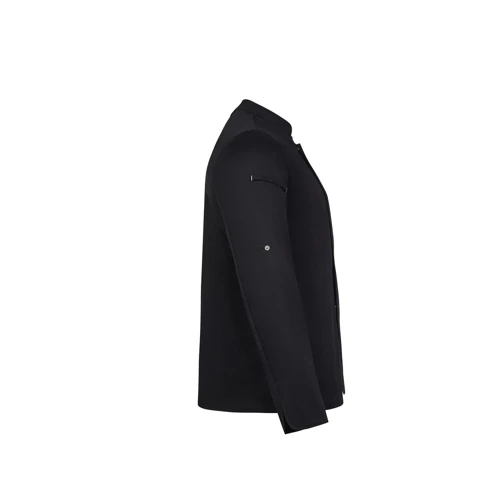 VL AGNI. Unisex konyhai kabát (190 g/m²) pamutból (35%) és újrahasznosított poliészterből (65%) Fekete 